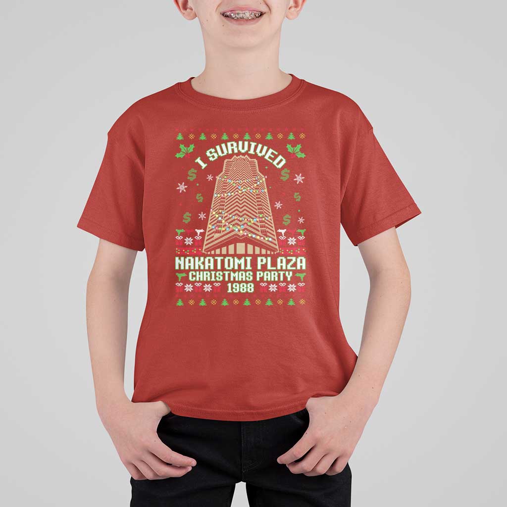 Nakatomi Plaza Christmas Party 1988 T Shirt For Kid Xmas Jumper Funny 80's Die Movie Bruce - Wonder Print Shop