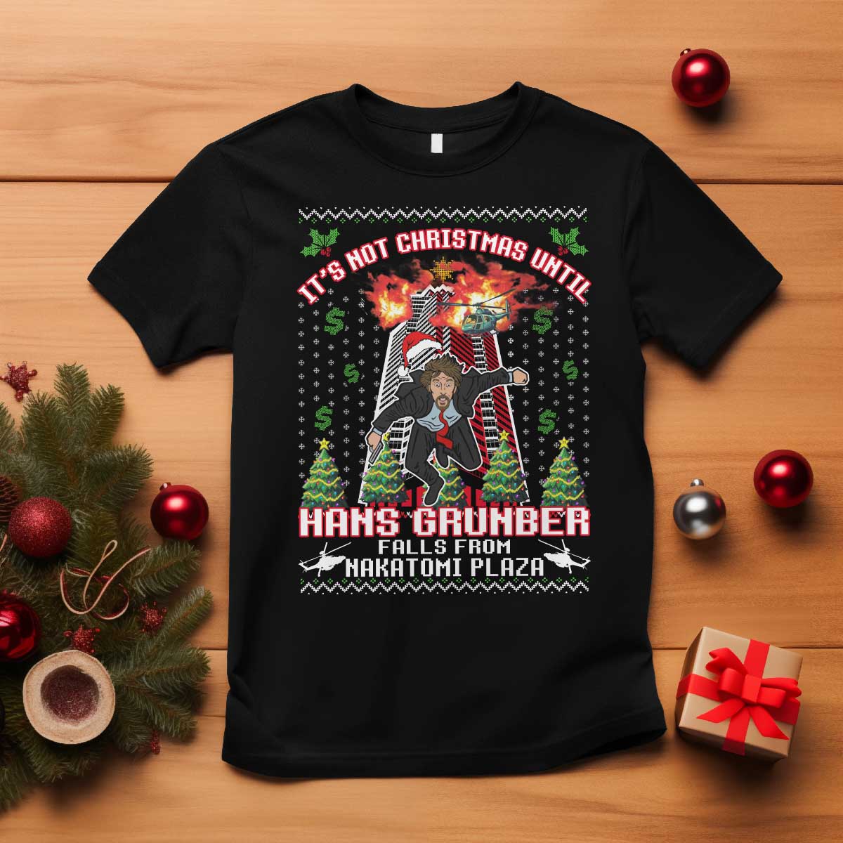 Nakatomi Plaza Christmas Party T Shirt 1988 Xmas Jumper Funny 80's Die Movie Bruce - Wonder Print Shop