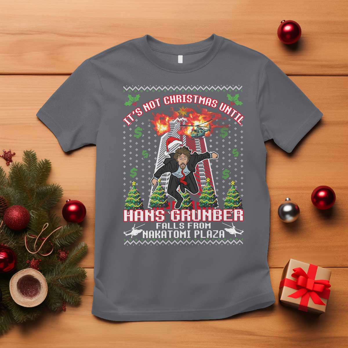 Nakatomi Plaza Christmas Party T Shirt 1988 Xmas Jumper Funny 80's Die Movie Bruce - Wonder Print Shop