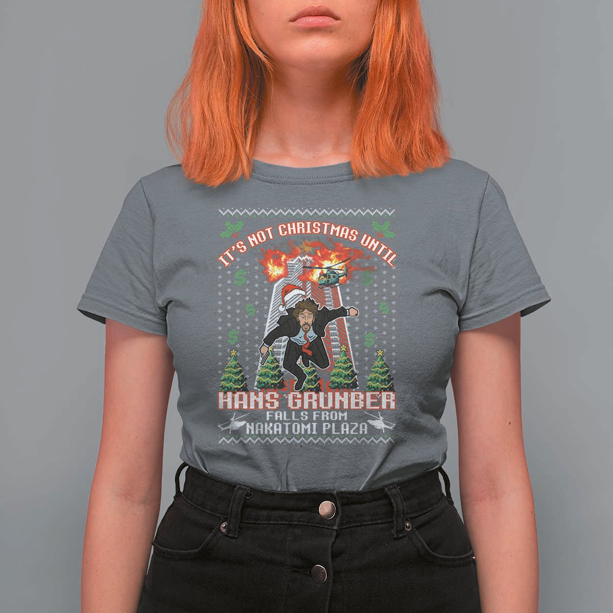 Nakatomi Plaza Christmas Party T Shirt For Women 1988 Xmas Jumper Funny 80's Die Movie Bruce - Wonder Print Shop