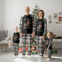 Funny Ugly Christmas Plaid Pajama Set Dead Inside But Jolly AF Festive Sarcastic Snarky Skeleton Skull - Wonder Print Shop