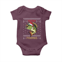 Fishing Christmas Baby Onesie Merry Fishmas Bass Fish Ugly Sweater
