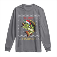 Fishing Christmas Long Sleeve Shirt Merry Fishmas Bass Fish Ugly Sweater