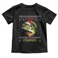 Fishing Christmas Toddler T Shirt Merry Fishmas Bass Fish Ugly Sweater