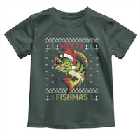 Fishing Christmas Toddler T Shirt Merry Fishmas Bass Fish Ugly Sweater