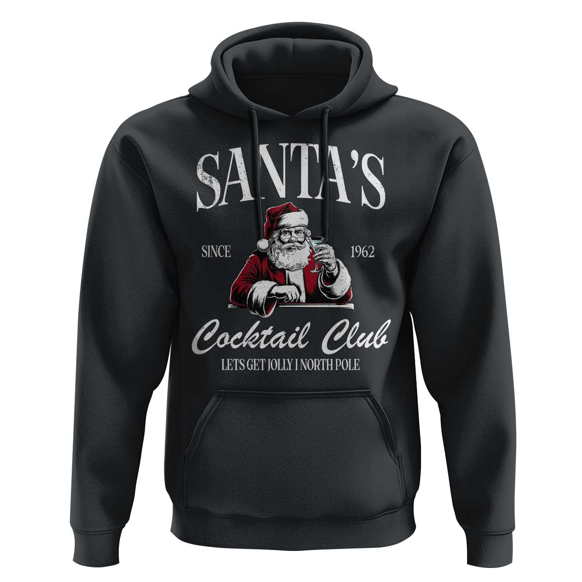 Funny Christmas Hoodie Santas Cocktail Club Christmas Espresso Martini Dirty Martini