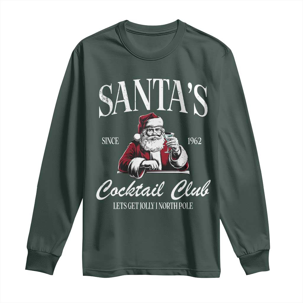 Funny Christmas Long Sleeve Shirt Santas Cocktail Club Christmas Espresso Martini Dirty Martini