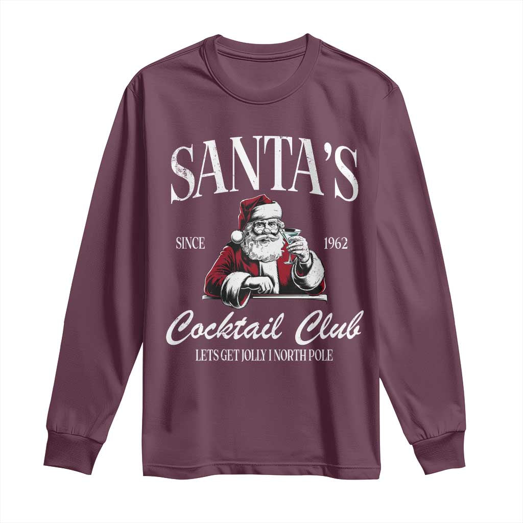 Funny Christmas Long Sleeve Shirt Santas Cocktail Club Christmas Espresso Martini Dirty Martini