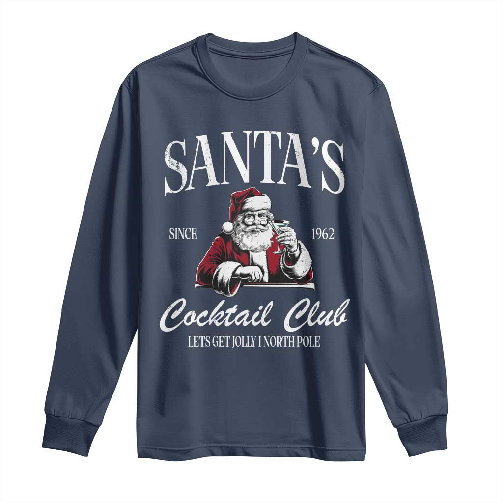 Funny Christmas Long Sleeve Shirt Santas Cocktail Club Christmas Espresso Martini Dirty Martini