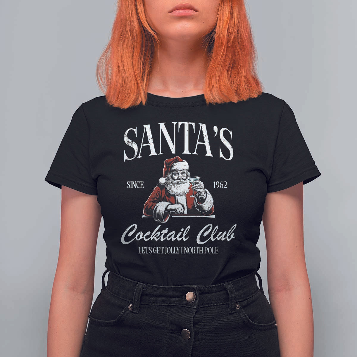 Funny Christmas T Shirt For Women Santas Cocktail Club Christmas Espresso Martini Dirty Martini - Wonder Print Shop