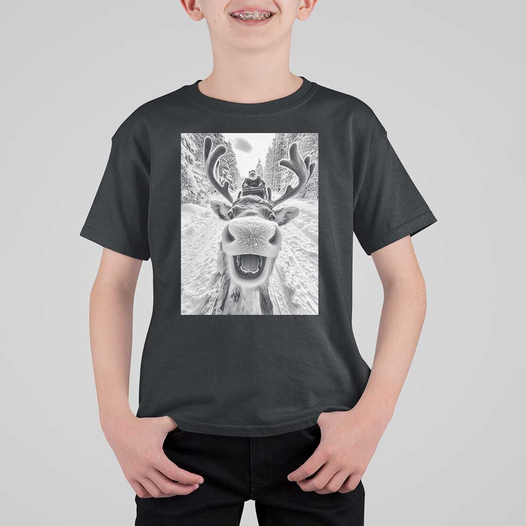 Funny Reindeer Selfie Christmas T Shirt For Kid - Wonder Print Shop