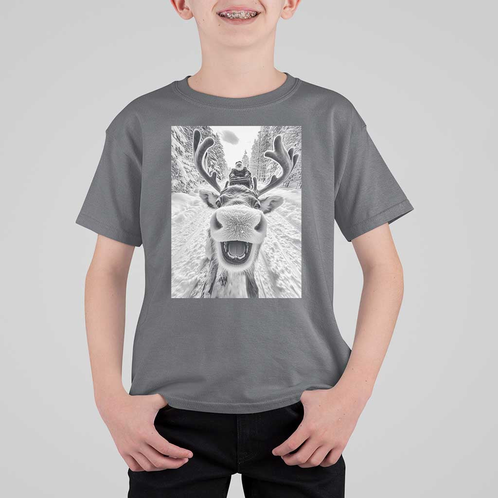 Funny Reindeer Selfie Christmas T Shirt For Kid - Wonder Print Shop