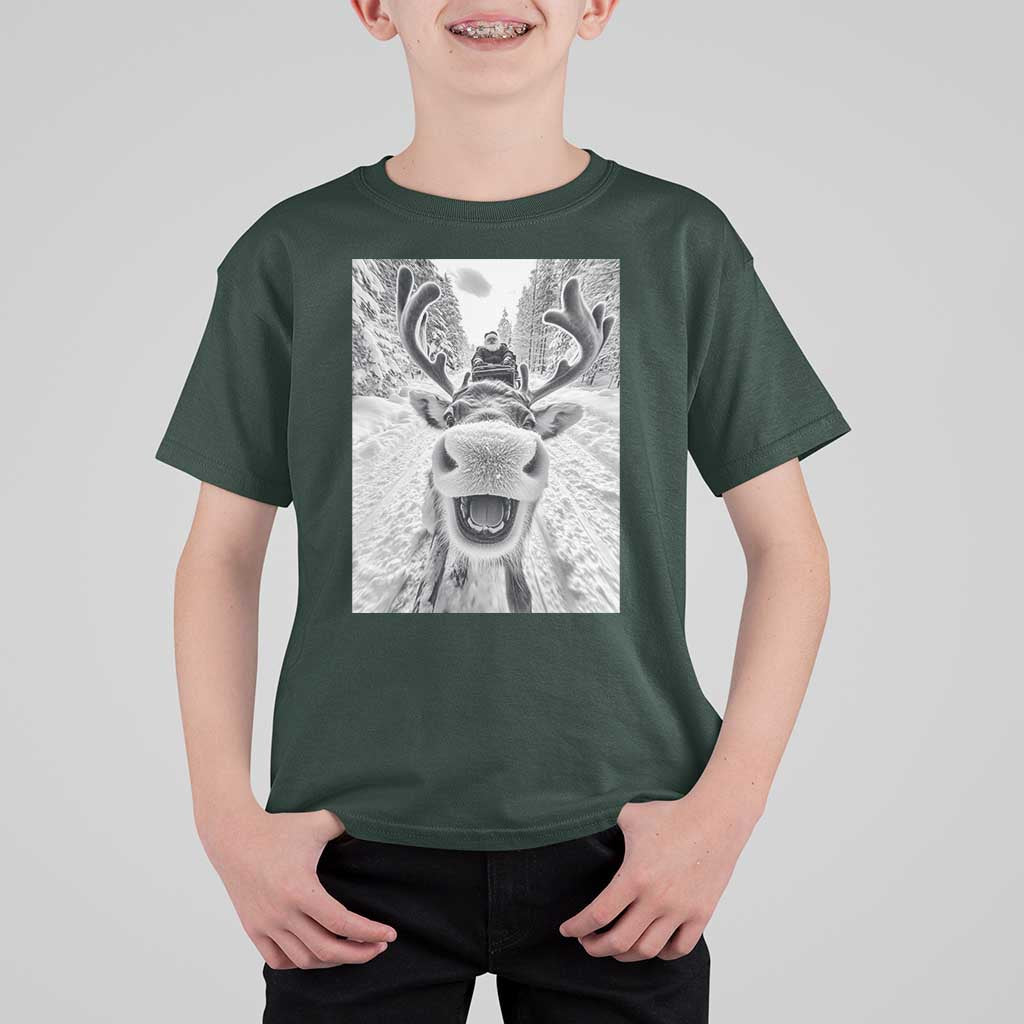 Funny Reindeer Selfie Christmas T Shirt For Kid - Wonder Print Shop