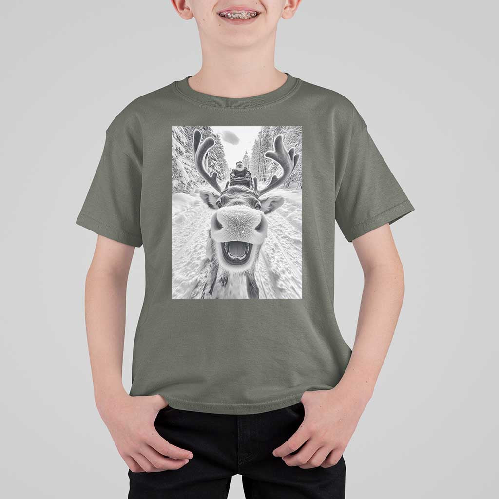 Funny Reindeer Selfie Christmas T Shirt For Kid - Wonder Print Shop