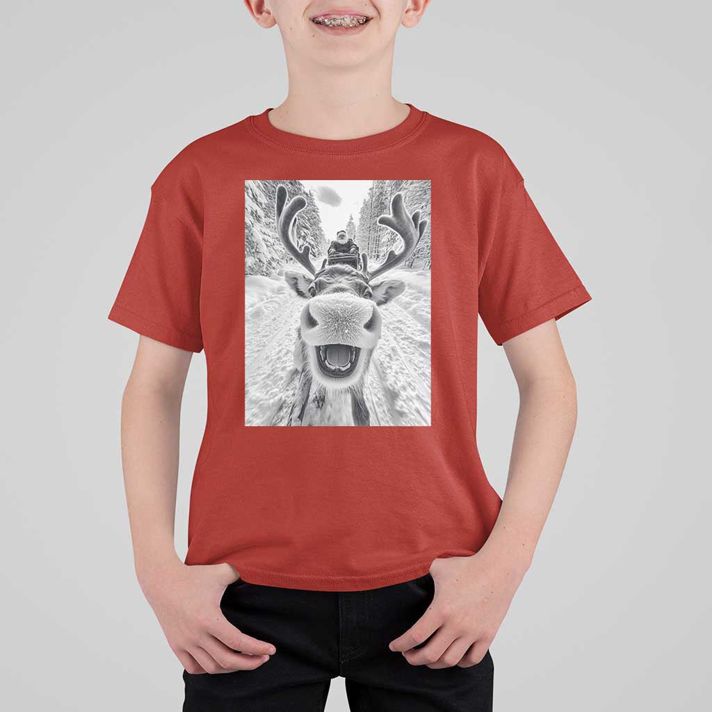 Funny Reindeer Selfie Christmas T Shirt For Kid - Wonder Print Shop