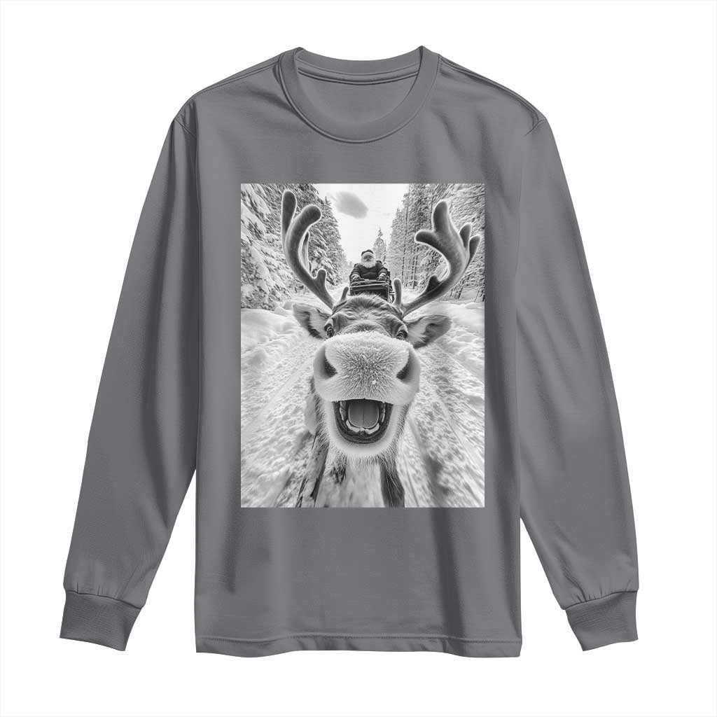 Funny Reindeer Selfie Christmas Long Sleeve Shirt