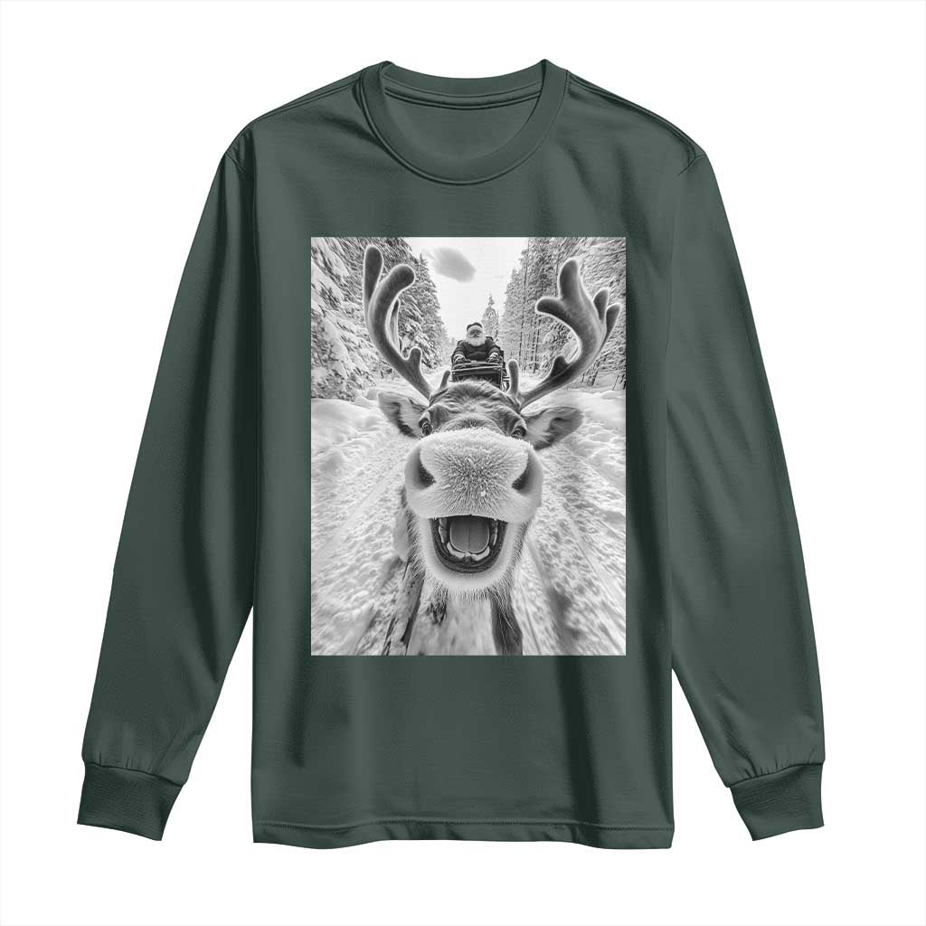 Funny Reindeer Selfie Christmas Long Sleeve Shirt