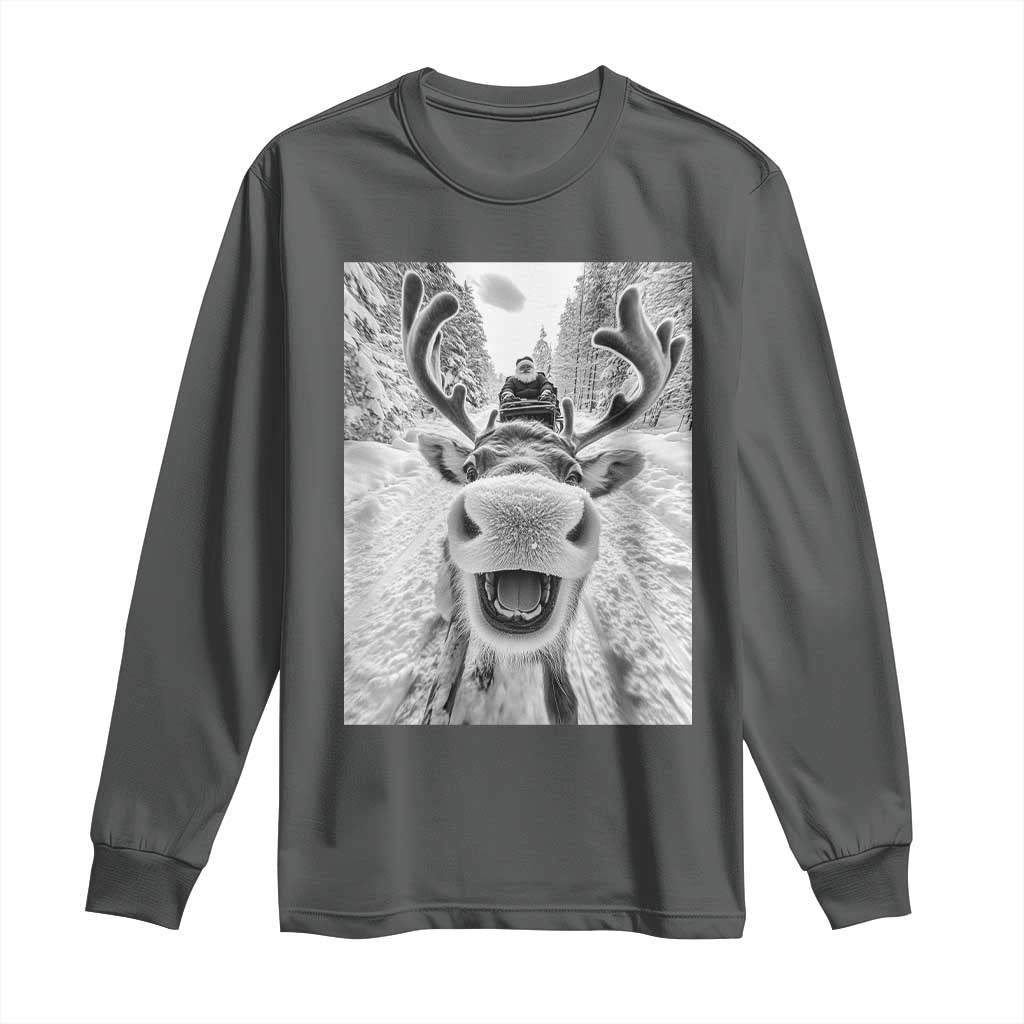Funny Reindeer Selfie Christmas Long Sleeve Shirt