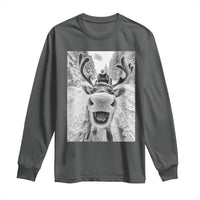 Funny Reindeer Selfie Christmas Long Sleeve Shirt