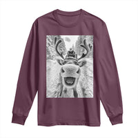 Funny Reindeer Selfie Christmas Long Sleeve Shirt