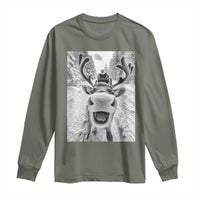 Funny Reindeer Selfie Christmas Long Sleeve Shirt
