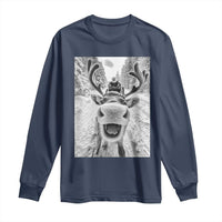Funny Reindeer Selfie Christmas Long Sleeve Shirt