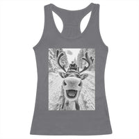 Funny Reindeer Selfie Christmas Racerback Tank Top