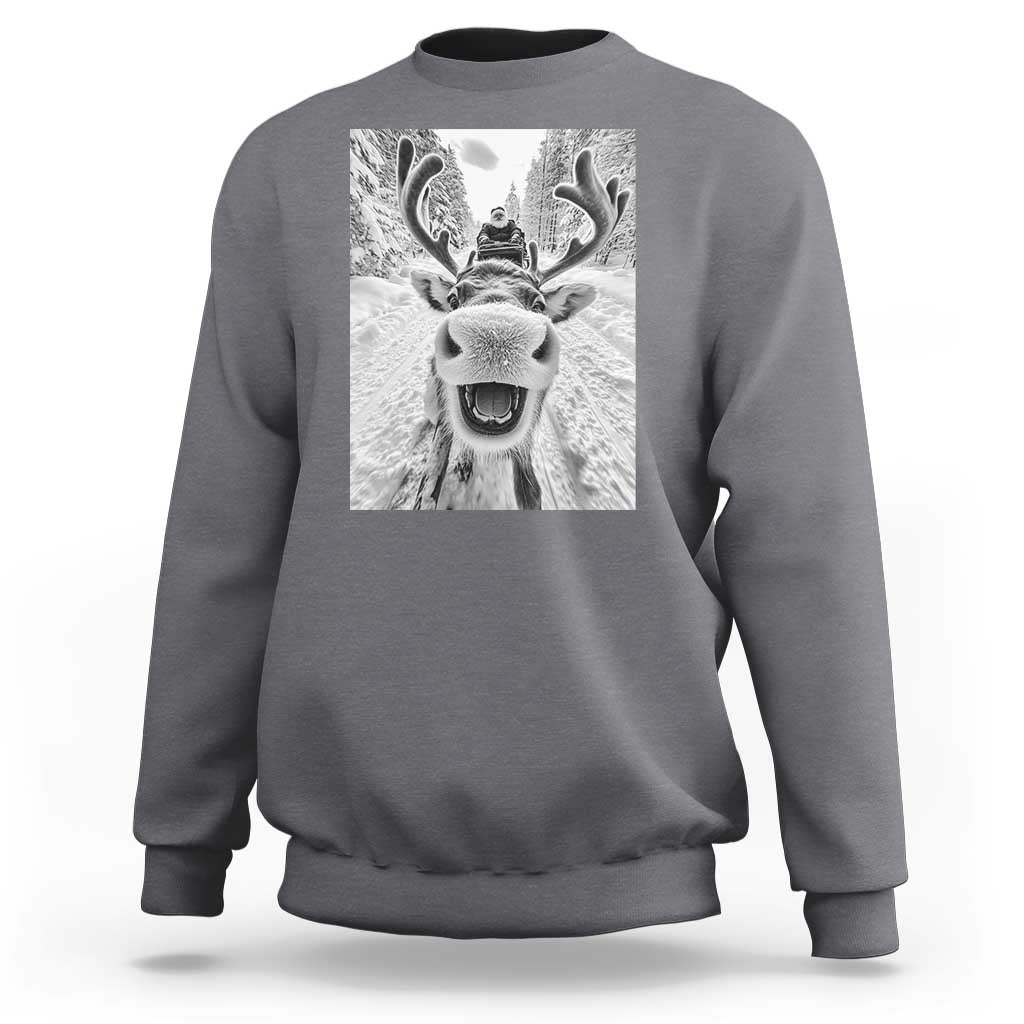 Funny Reindeer Selfie Christmas Sweatshirt - Wonder Print Shop