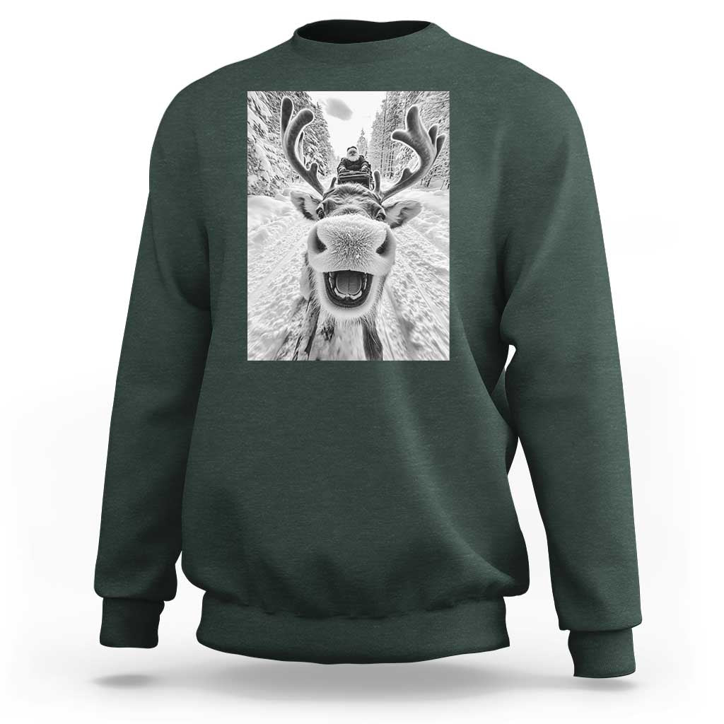 Funny Reindeer Selfie Christmas Sweatshirt - Wonder Print Shop