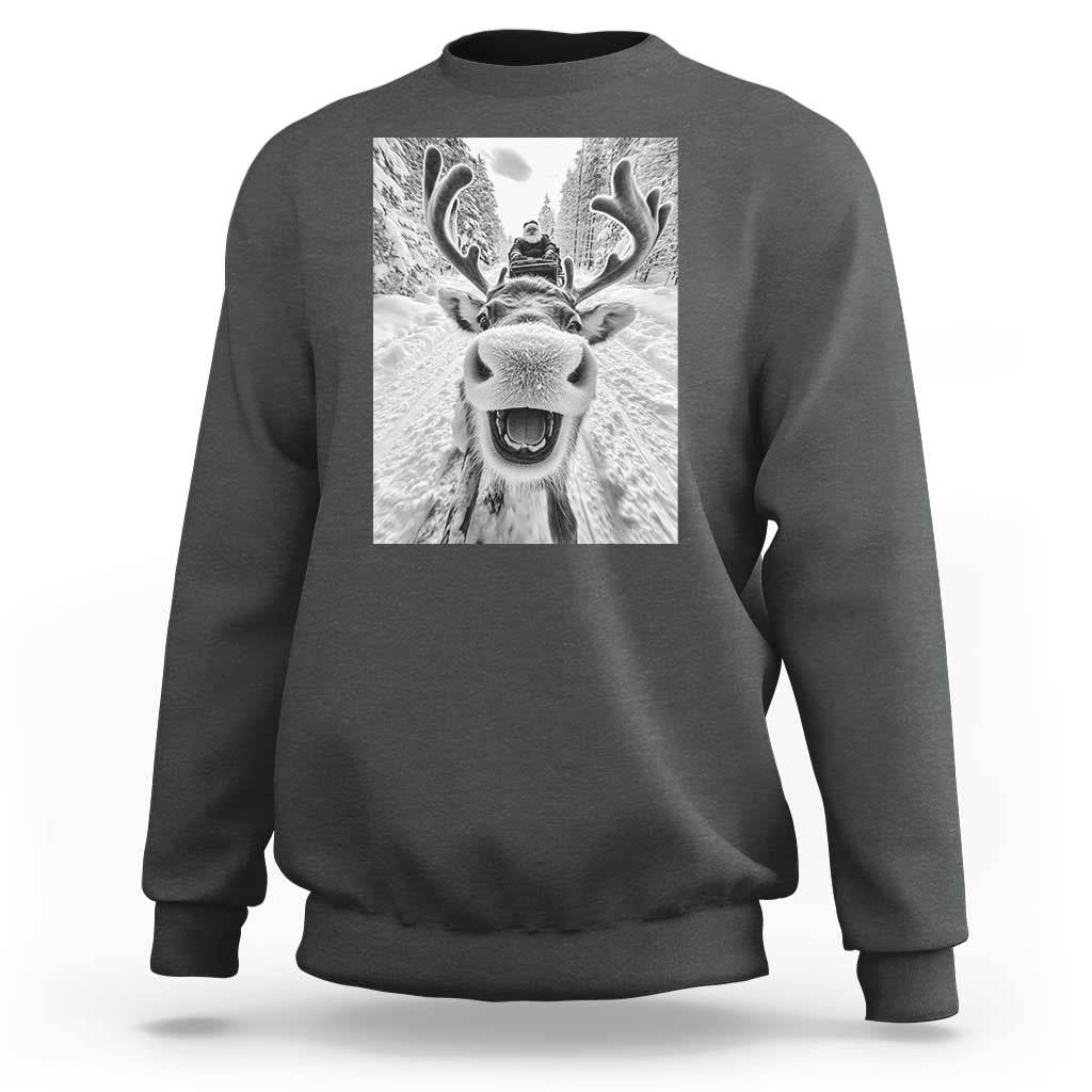Funny Reindeer Selfie Christmas Sweatshirt - Wonder Print Shop