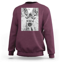 Funny Reindeer Selfie Christmas Sweatshirt - Wonder Print Shop
