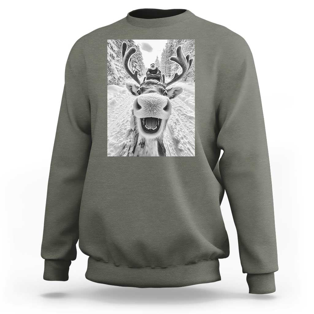 Funny Reindeer Selfie Christmas Sweatshirt - Wonder Print Shop
