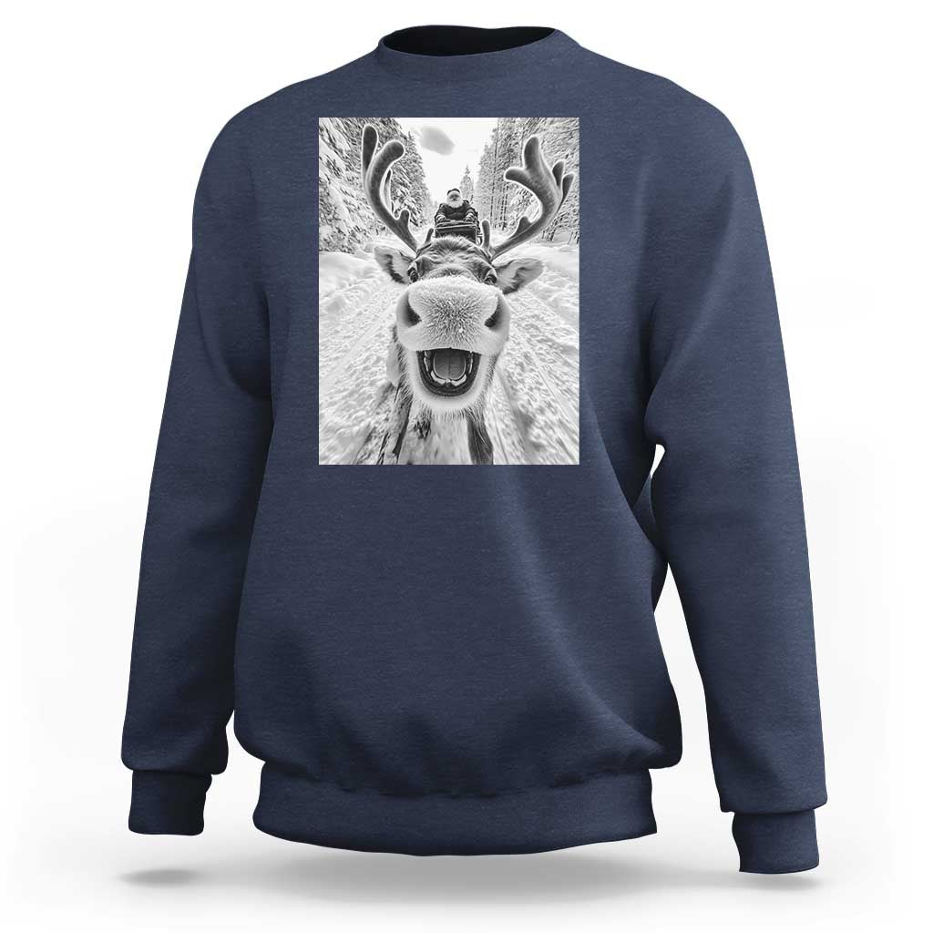 Funny Reindeer Selfie Christmas Sweatshirt - Wonder Print Shop
