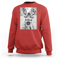 Funny Reindeer Selfie Christmas Sweatshirt - Wonder Print Shop