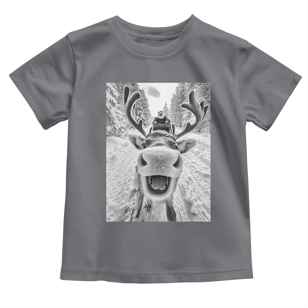 Funny Reindeer Selfie Christmas Toddler T Shirt