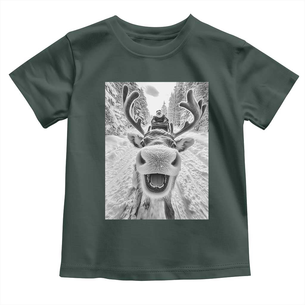 Funny Reindeer Selfie Christmas Toddler T Shirt