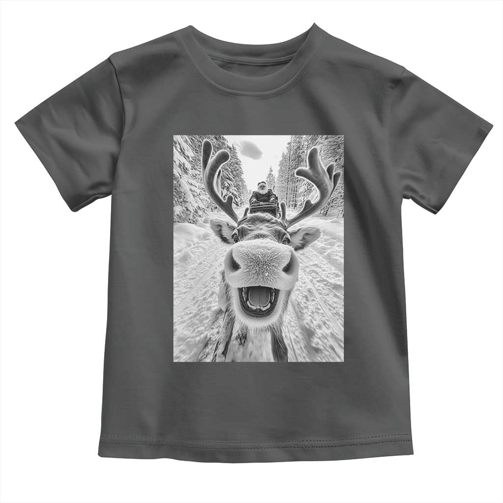 Funny Reindeer Selfie Christmas Toddler T Shirt