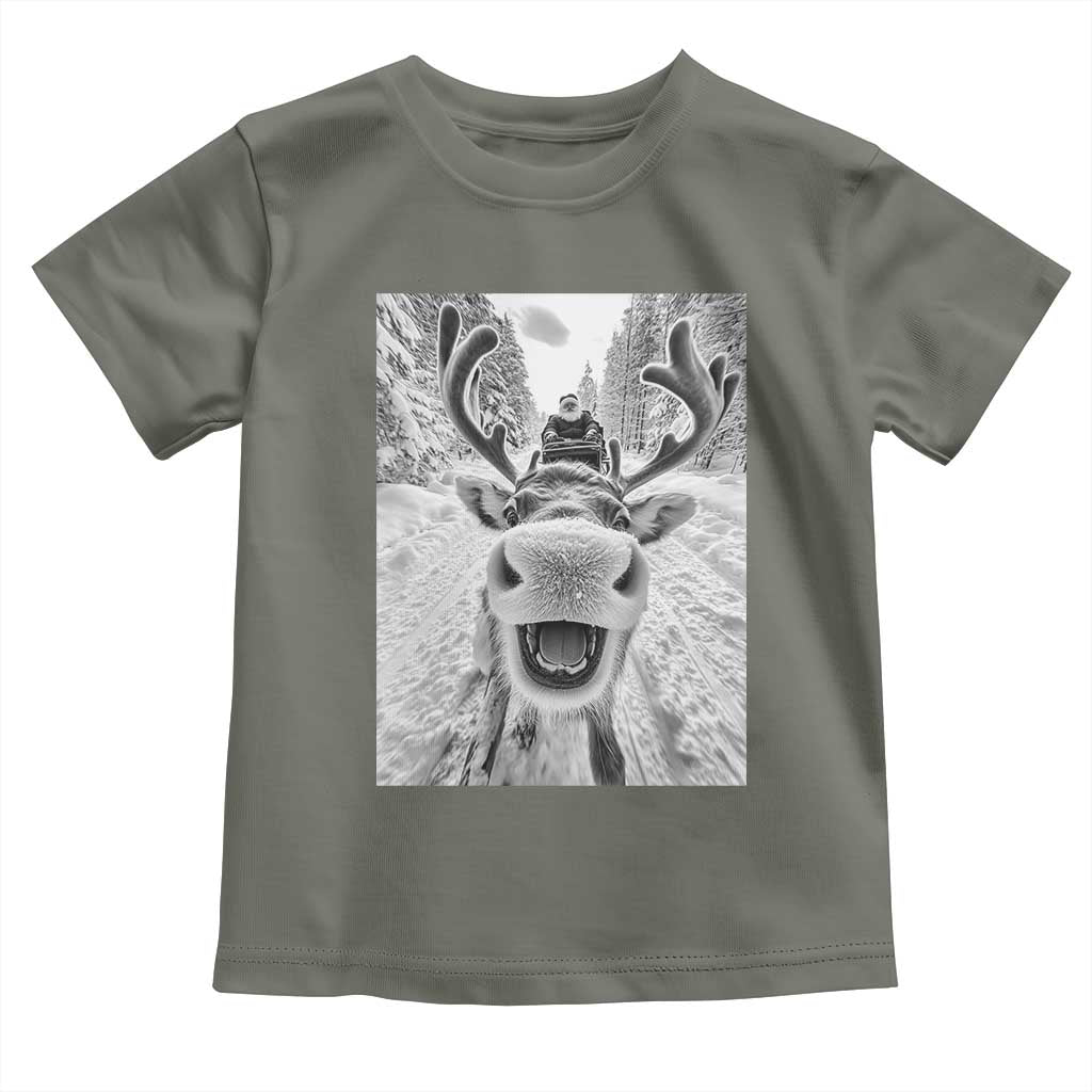 Funny Reindeer Selfie Christmas Toddler T Shirt