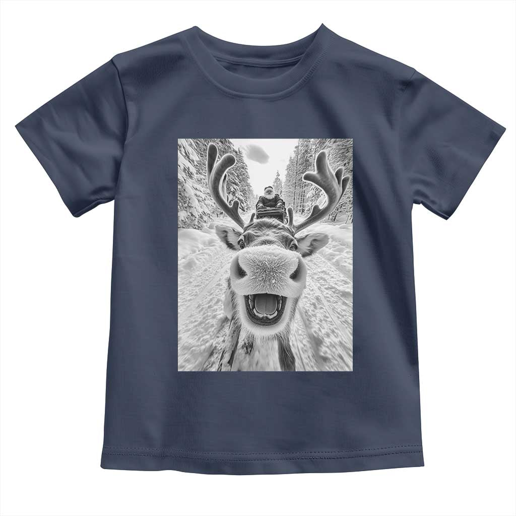 Funny Reindeer Selfie Christmas Toddler T Shirt