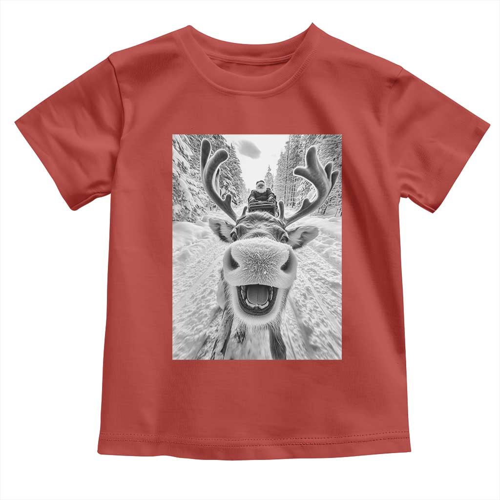 Funny Reindeer Selfie Christmas Toddler T Shirt