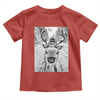 Funny Reindeer Selfie Christmas Toddler T Shirt