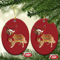Golden Retriever Xmas Christmas Ornament Gift for Dog Lover Happy New Year Xmas Lights - Wonder Print Shop