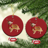 Golden Retriever Xmas Christmas Ornament Gift for Dog Lover Happy New Year Xmas Lights - Wonder Print Shop