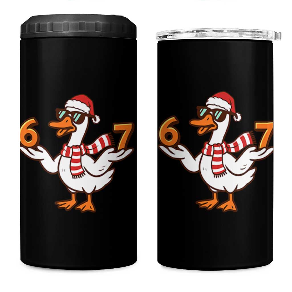 67 Christmas Silly Goose 4 in 1 Can Cooler Tumbler 6 7 Meme Funny Six Seven Gen Alpha Slang - Wonder Print Shop