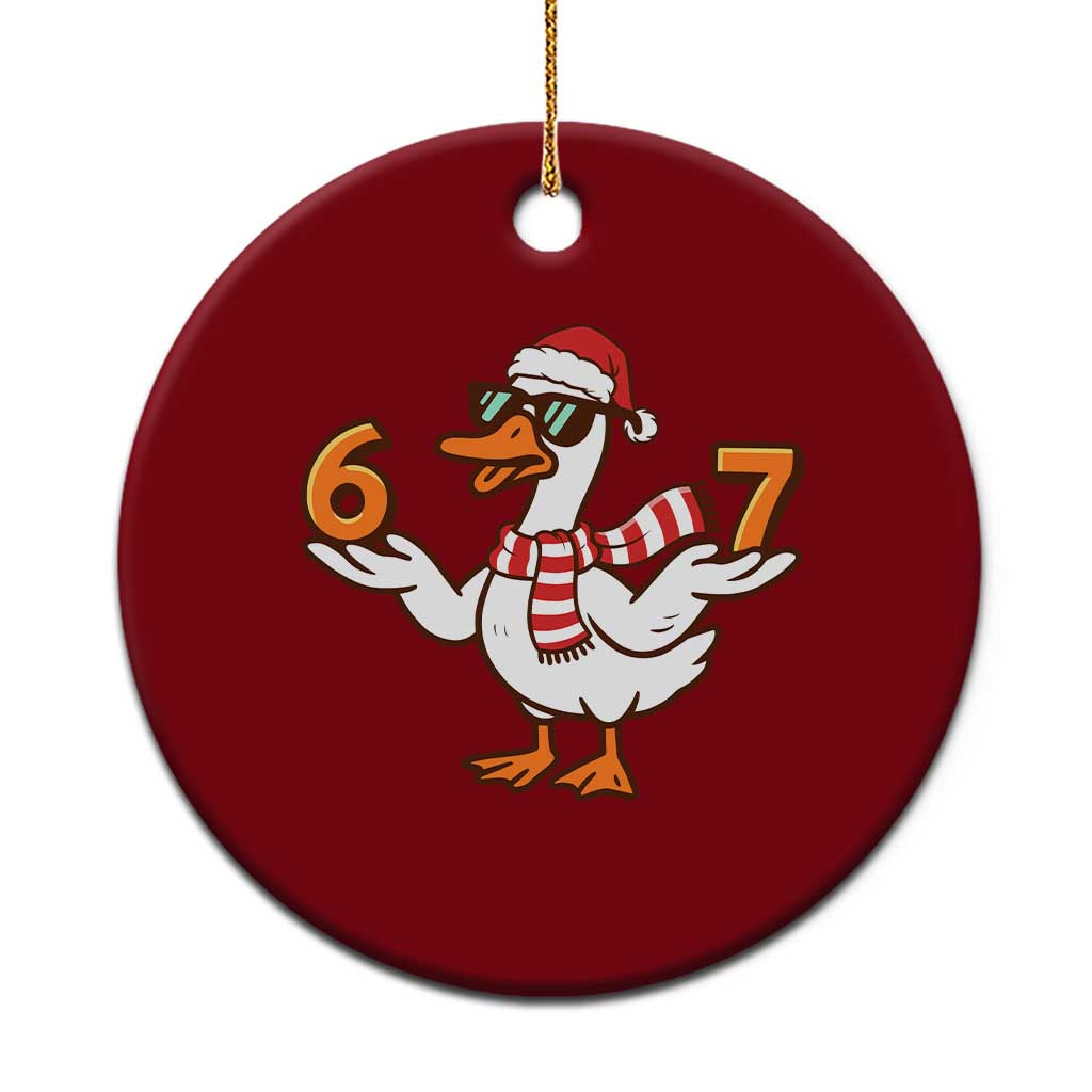 67 Christmas Silly Goose Ceramic Ornament 6 7 Meme Funny Six Seven Gen Alpha Slang - Wonder Print Shop