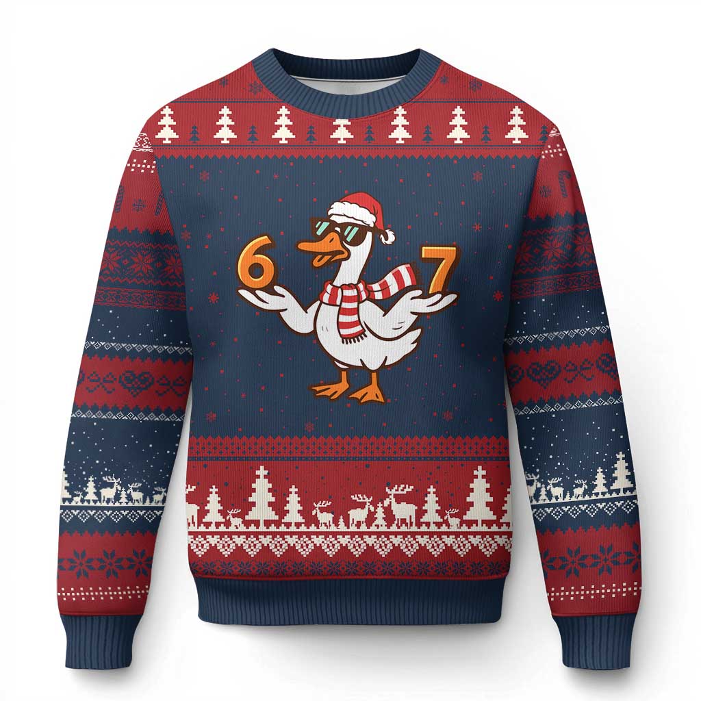 67 Xmas Silly Goose Ugly Christmas Sweater 6 7 Meme Funny Six Seven Gen Alpha Slang - Wonder Print Shop