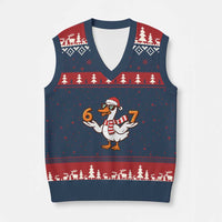 67 Xmas Silly Goose V-Neck Knit Sweater Vest 6 7 Meme Funny Six Seven Gen Alpha Slang - Wonder Print Shop