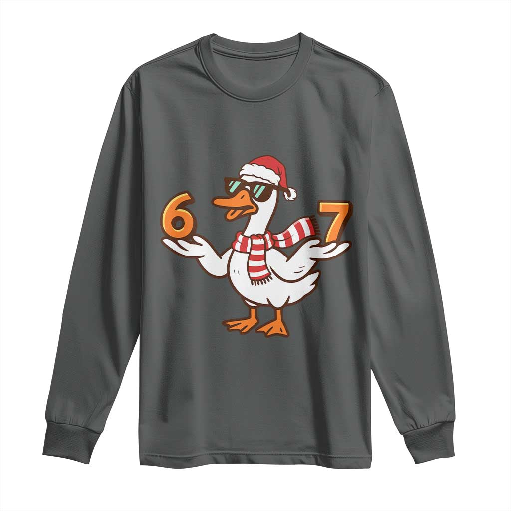 67 Christmas Silly Goose Long Sleeve Shirt 6 7 Meme Funny Six Seven Gen Alpha Slang - Wonder Print Shop