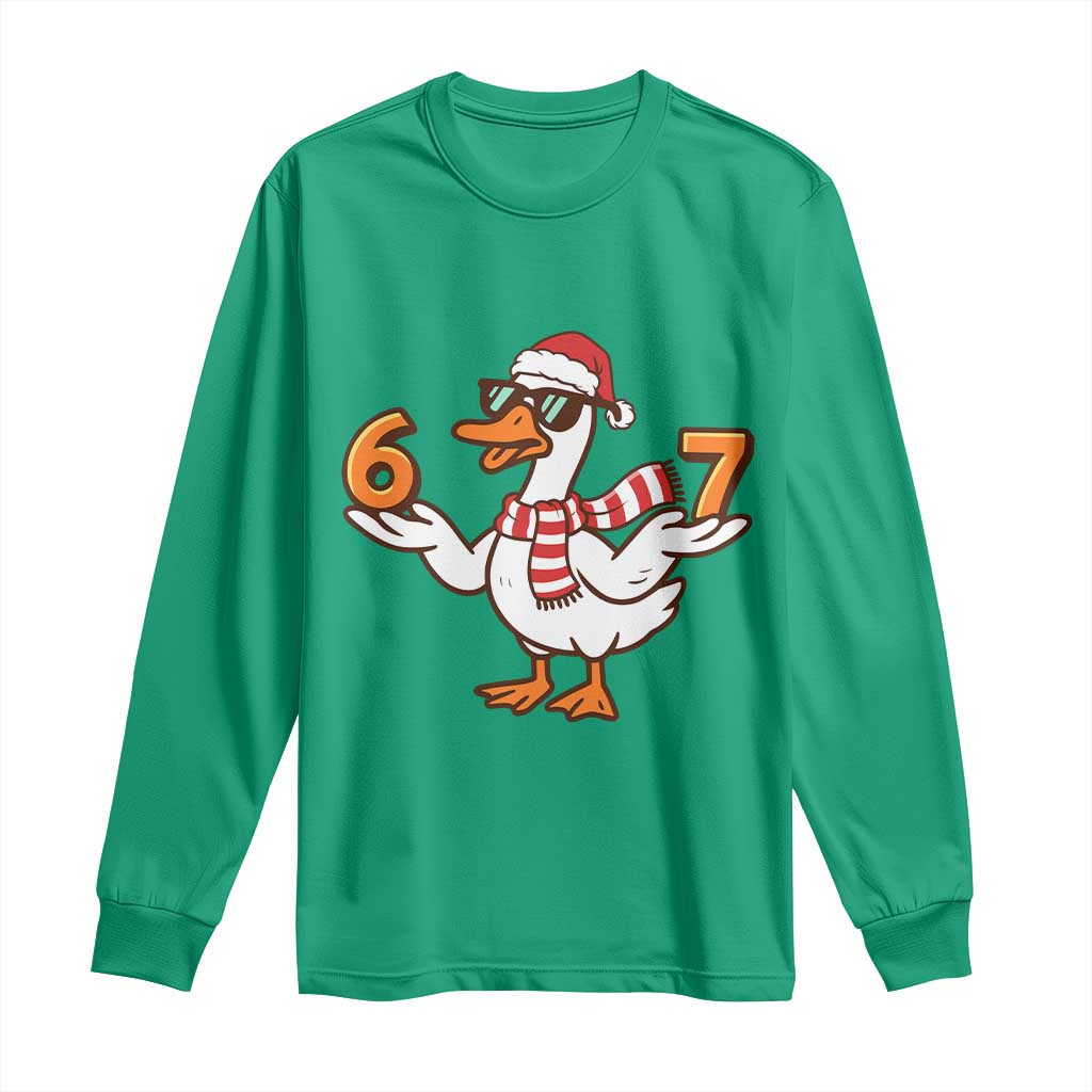 67 Christmas Silly Goose Long Sleeve Shirt 6 7 Meme Funny Six Seven Gen Alpha Slang - Wonder Print Shop