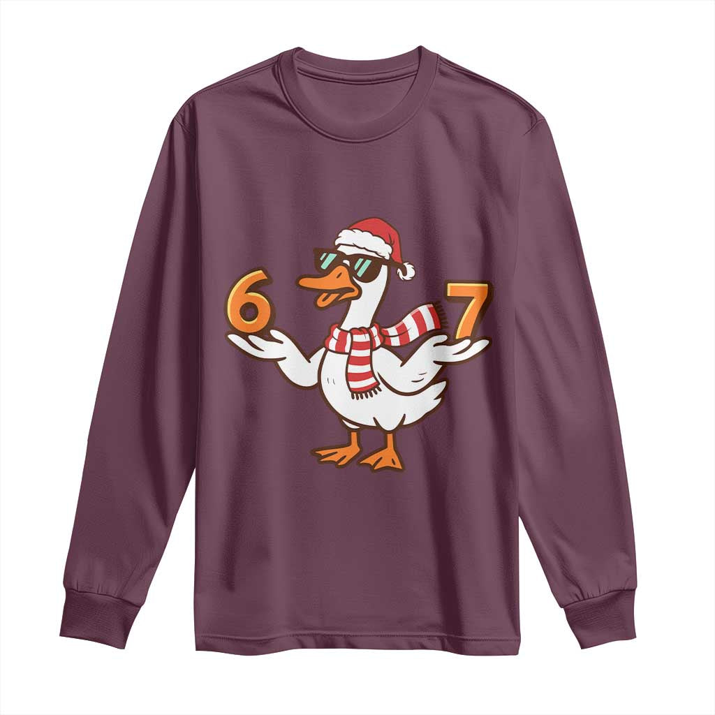 67 Christmas Silly Goose Long Sleeve Shirt 6 7 Meme Funny Six Seven Gen Alpha Slang - Wonder Print Shop